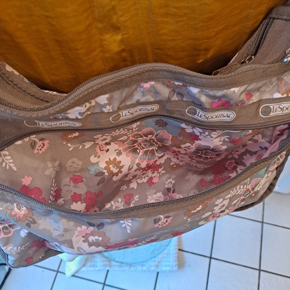 LeSportsac Floral Crossbody Bag - Pink, Blue, Brown - Picture 8 of 11